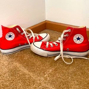 Converse red high tops